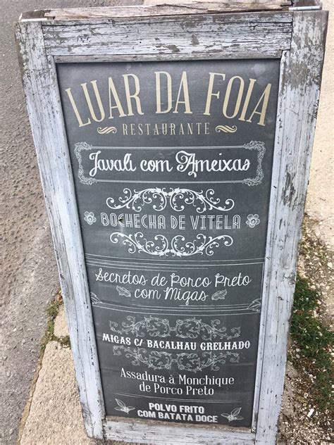 luar da foia menu